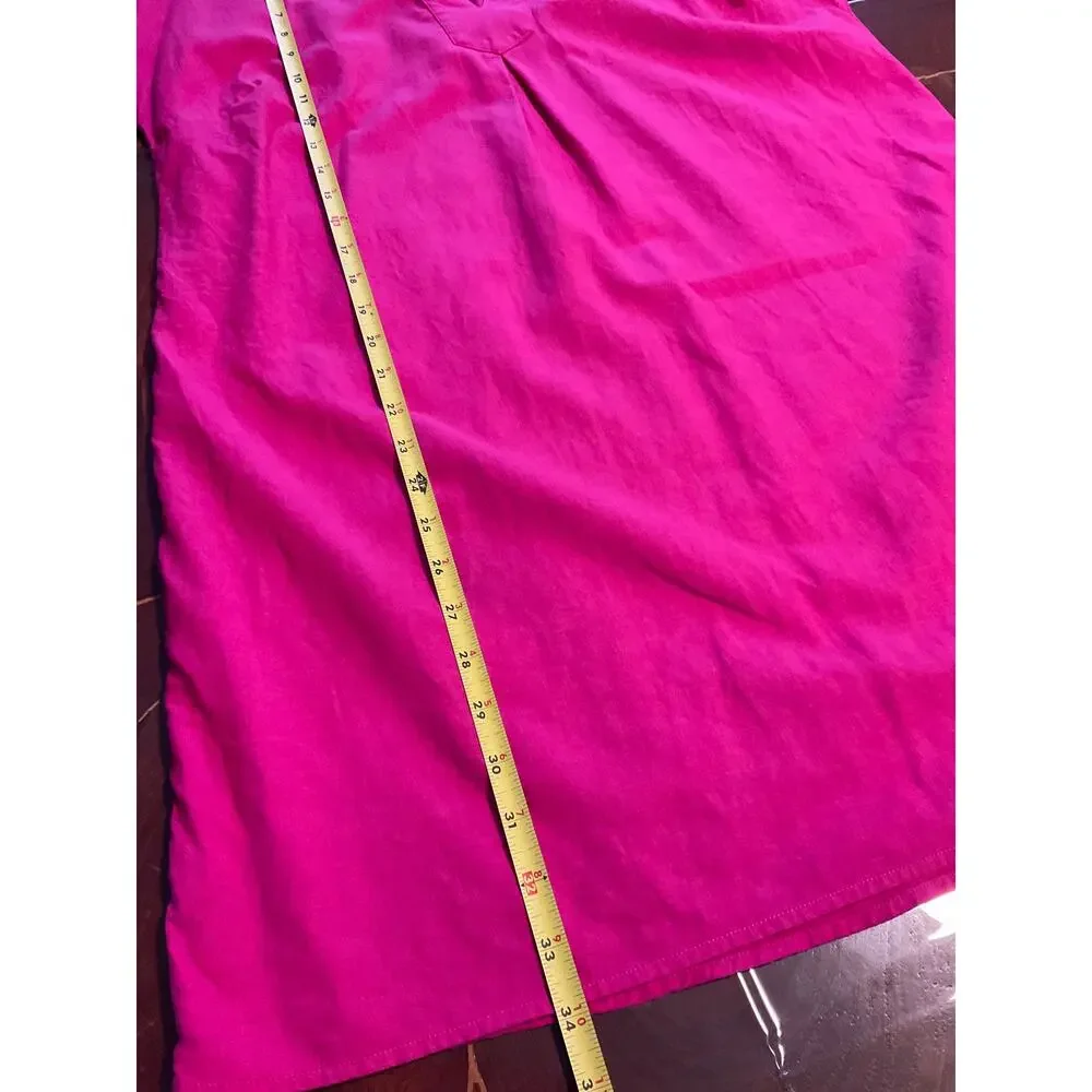 Vineyard Vines Pink Linen Blend Shift Dress V-neckline Short Sleeves - Picture 6 of 6
